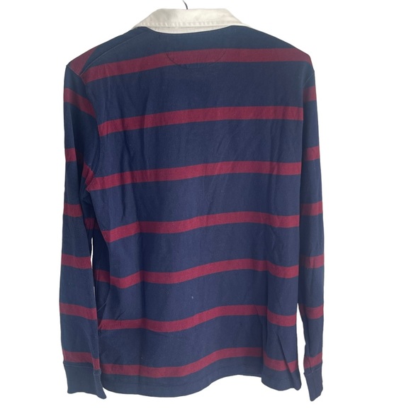 RALPH LAUREN POLO MEN RUGBY RED STRIPE LONG SLEEVE PULLOVER SHIRT | SIZE M - Picture 2 of 7